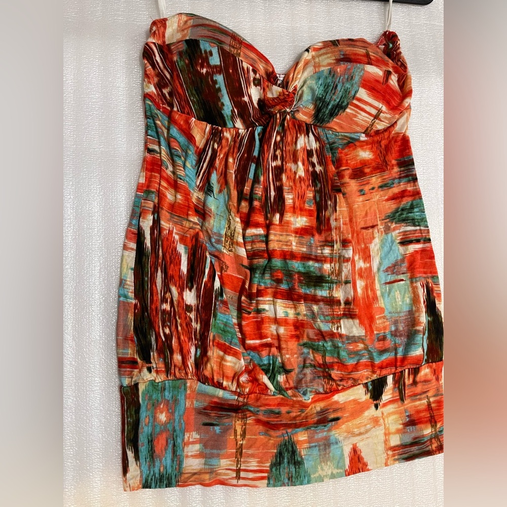 Multicolor Strapless Dress - Picture 8 of 12